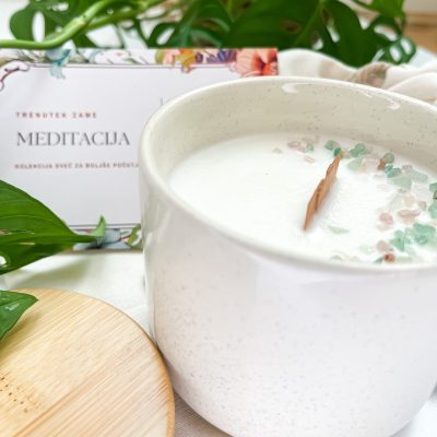 Sveča meditacija 300g Sveča Meditacija – Sojina sveča z mešanico EO (300g)